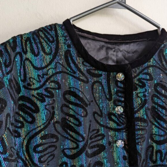 Vintage metallic rainbow puff sleeve jacket - Picture 4 of 4